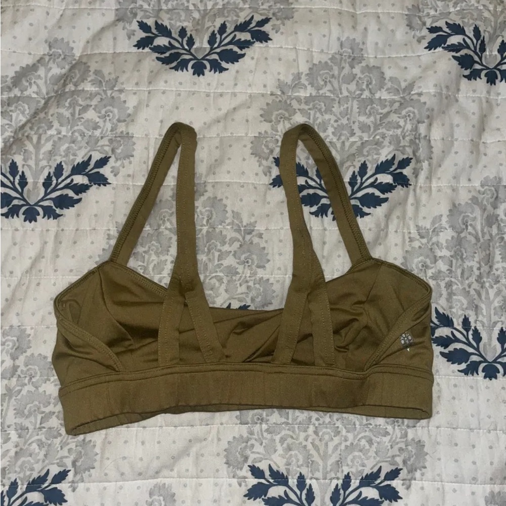 Olive Green Free People Movement Bra